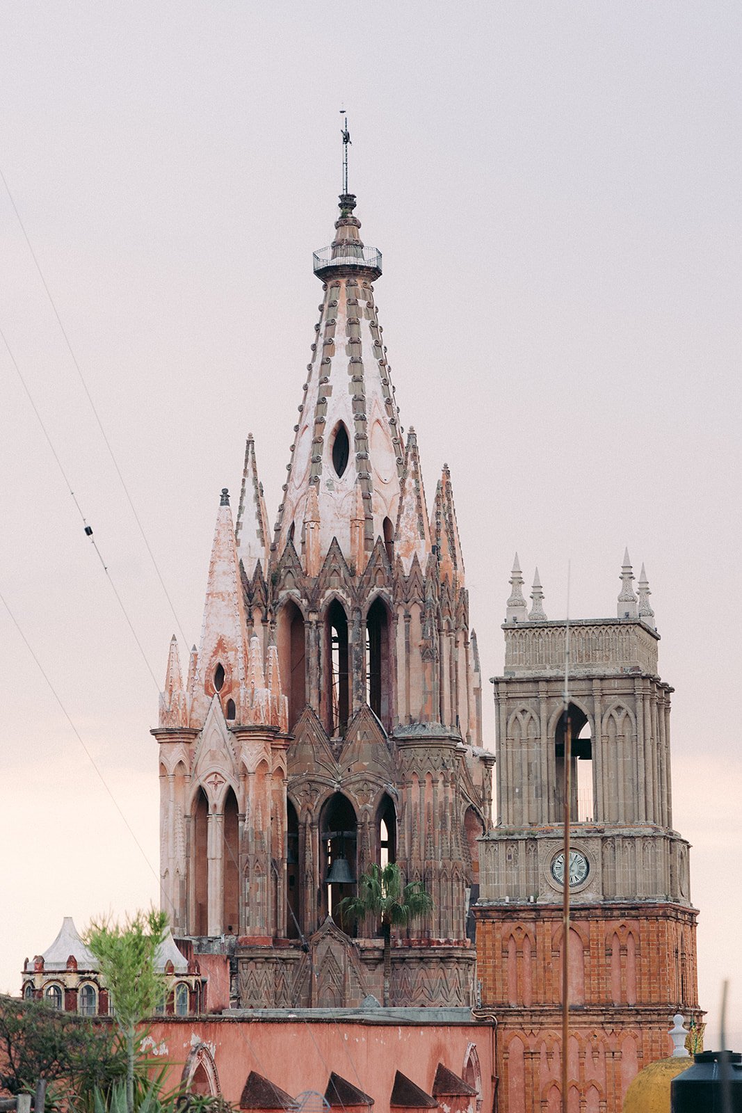 The church tower in San Miguel de Allende