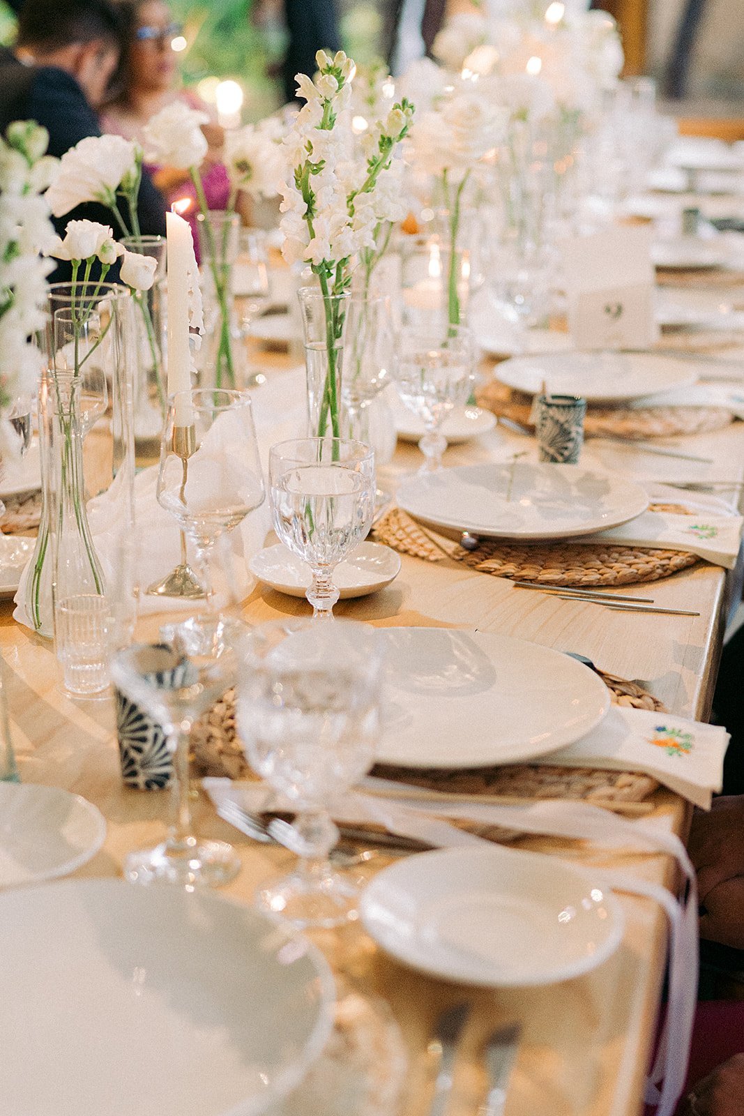 The long reception dining table, set for the celebration